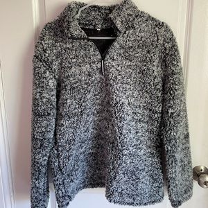 Gray/White Sherpa Quarter Zip